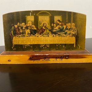 Vintage Rare Last Supper on wooden plaque